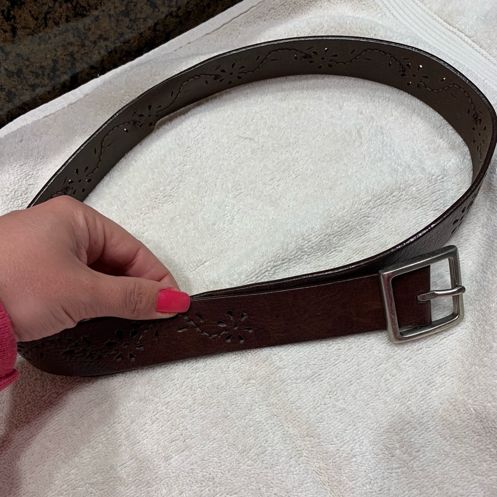 Medium brown leather belt